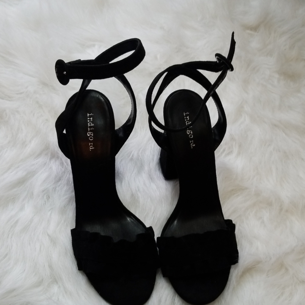 Black Indigo Rd. Open toe heels